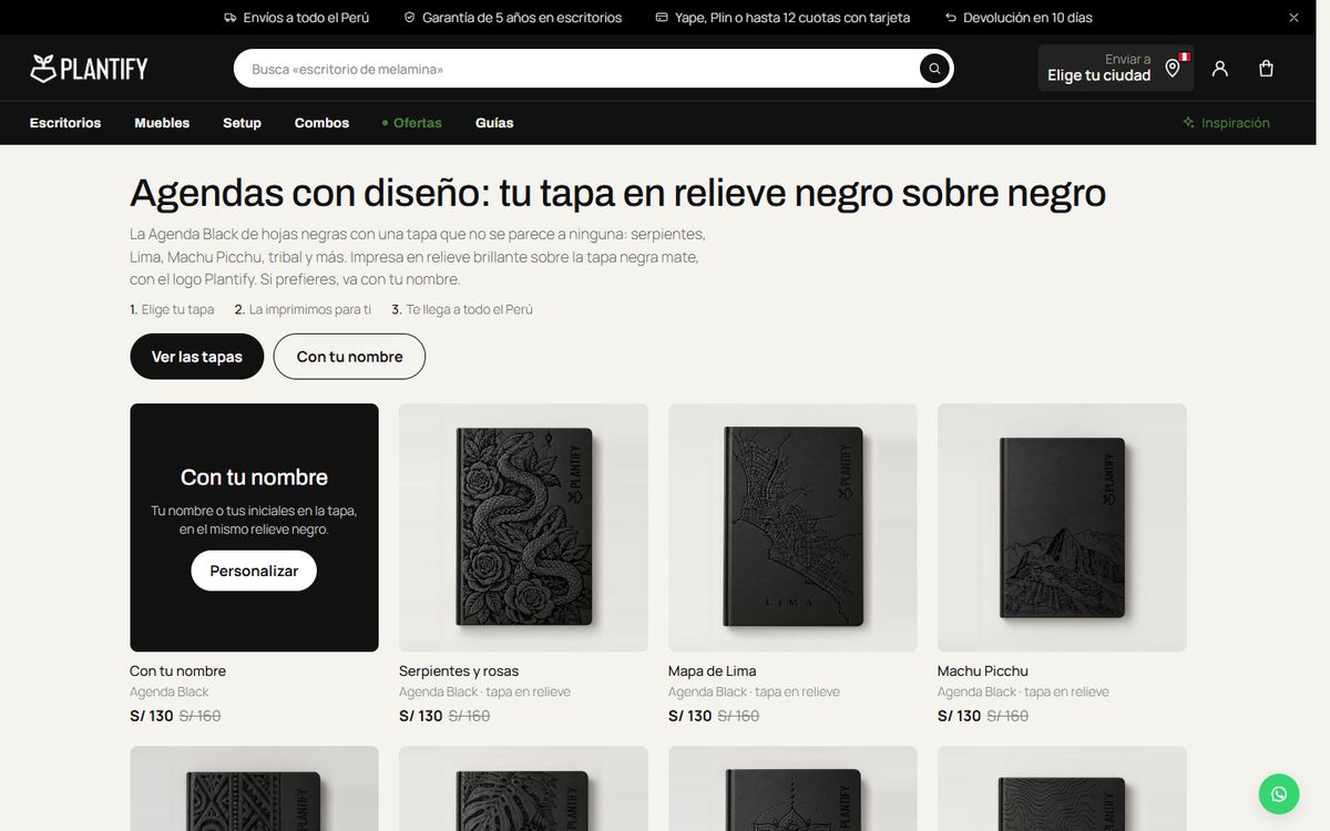 Agendas con tapa a elección